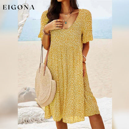 Women's Casual Floral Dress Yellow __stock:200 casual dresses clothes dresses refund_fee:1200