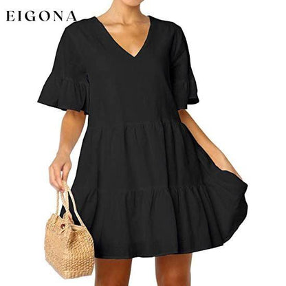 Women’s Cute Shift Dress with Pockets Black __stock:500 casual dresses clothes dresses refund_fee:800