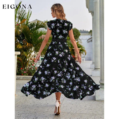 Women's Full Body Floral Print High Low Hem A-Line Dress __stock:200 casual dresses clothes dresses refund_fee:1200