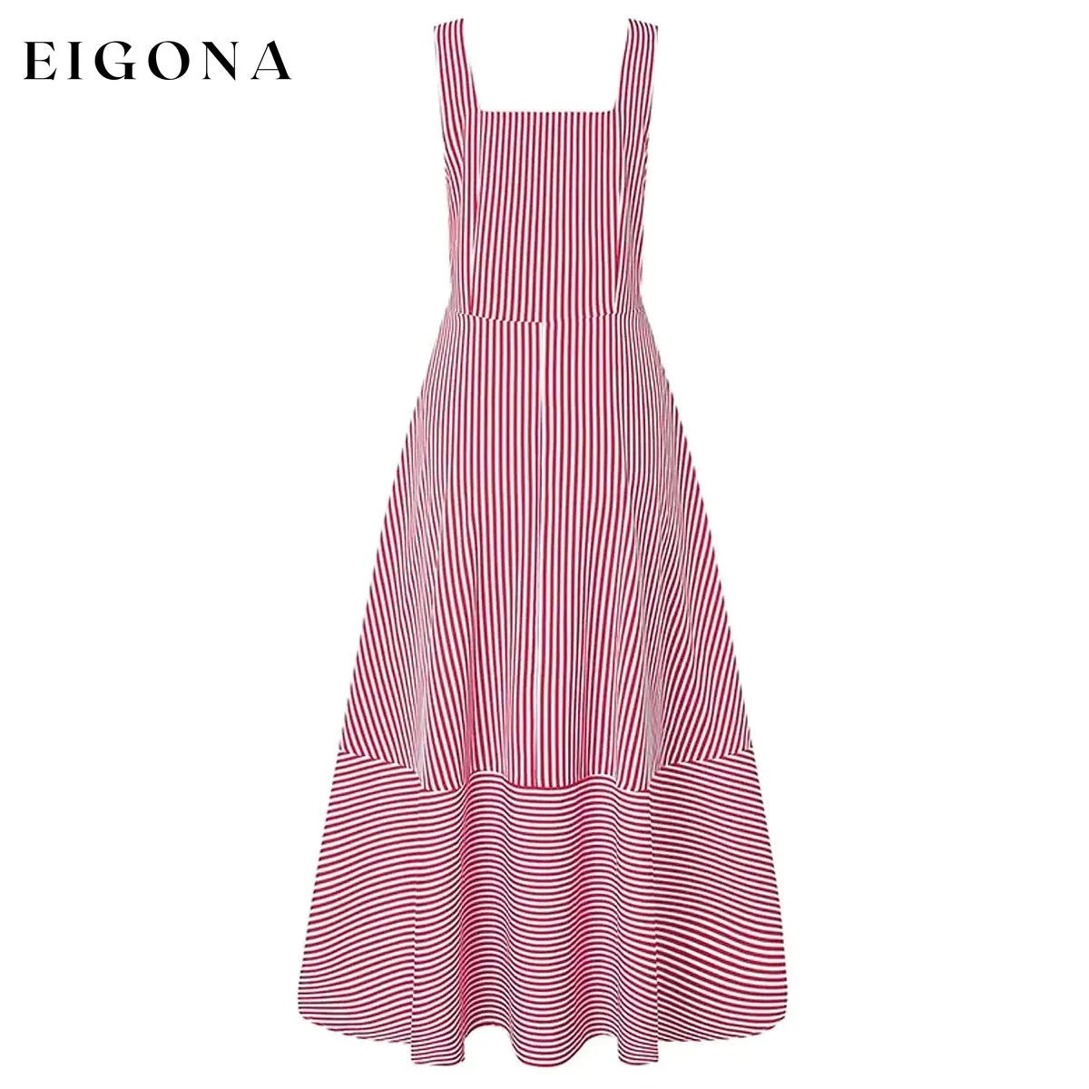 Women's Long A Line Striped Maxi Dress __stock:200 casual dresses clothes dresses refund_fee:1200