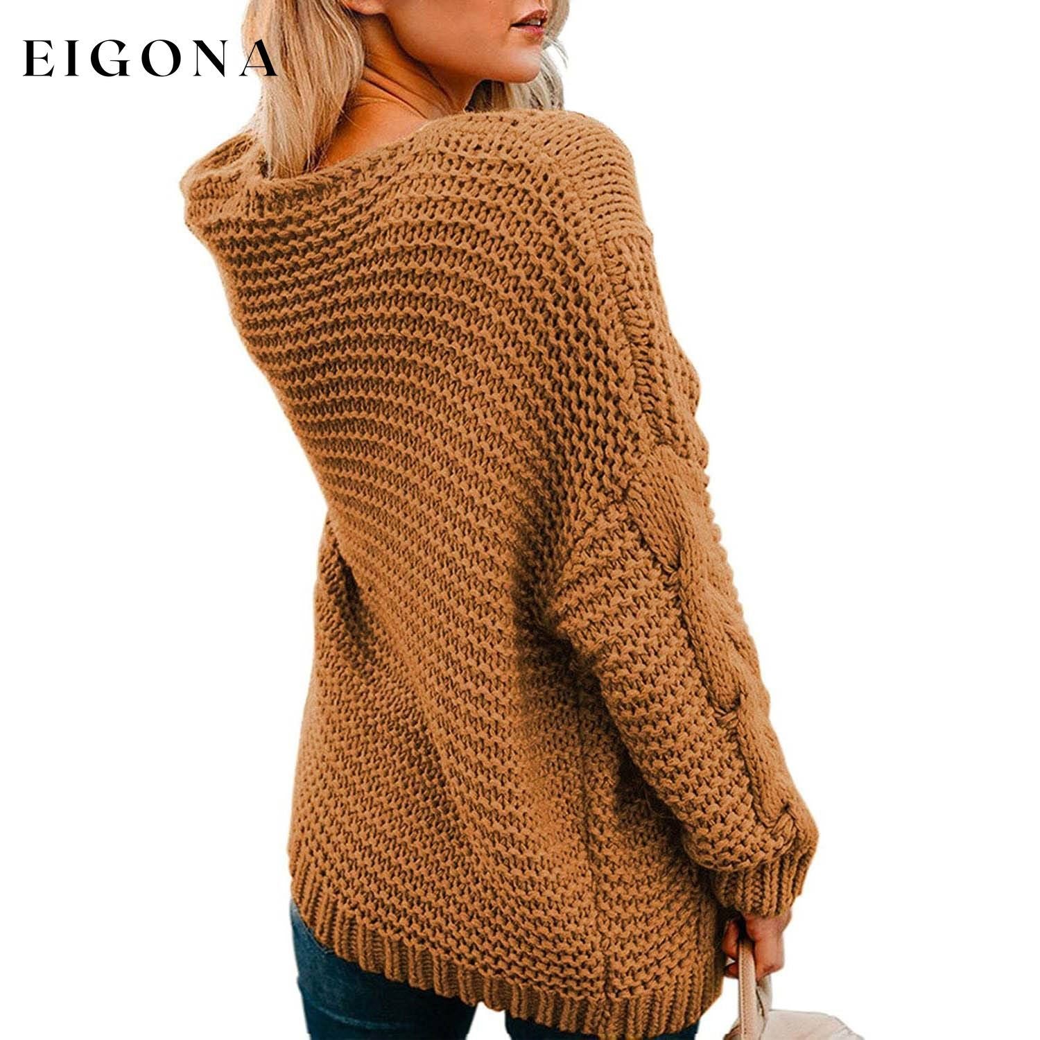 Womens Open Front Long Sleeve Chunky Knit Cardigan Sweaters Loose Outwear Coat __stock:500 Jackets & Coats refund_fee:1200