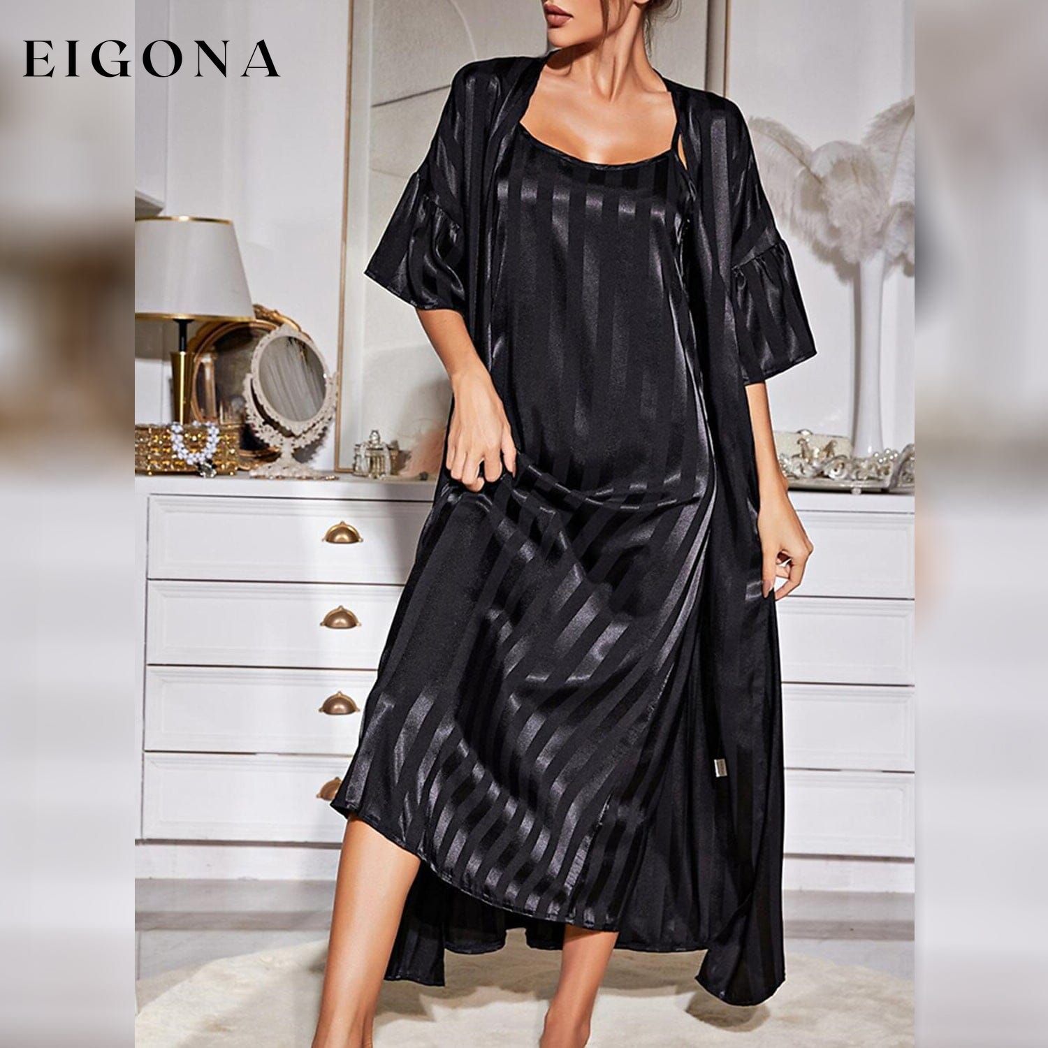 Women's Pajamas Bathrobe Robes Nightgown Black __stock:200 casual dresses clothes dresses refund_fee:1200