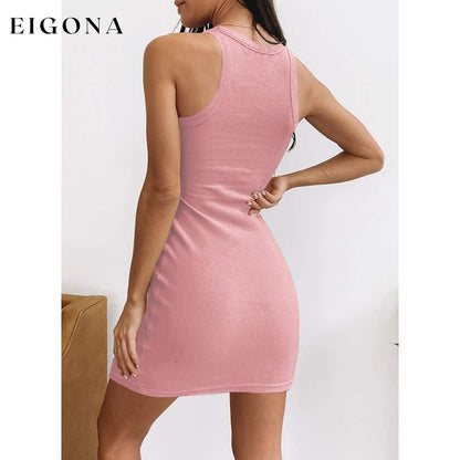 Women's Ribbed Scoop Neck Sleeveless Tank Dress __stock:200 casual dresses clothes dresses refund_fee:1200