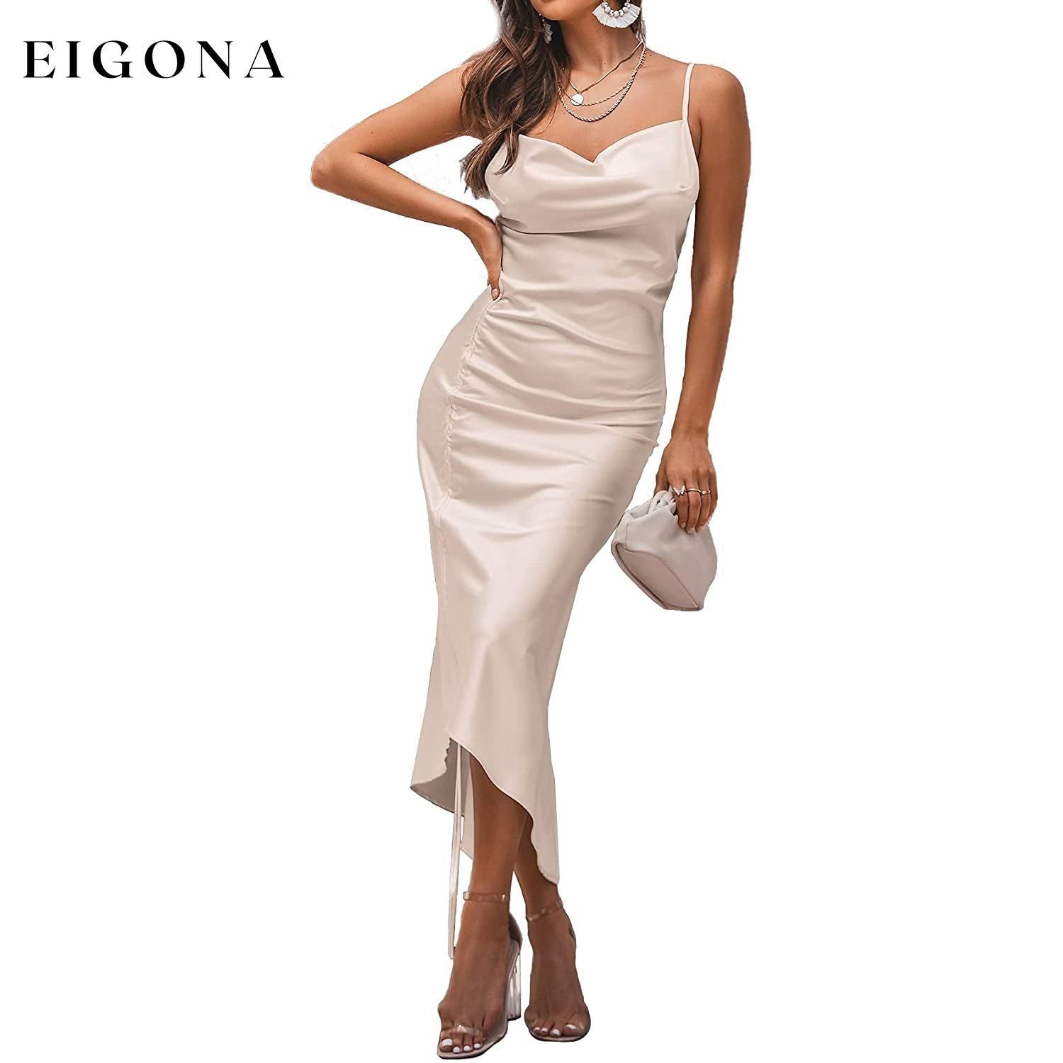 Women's Satin Spaghetti Strap Dress __stock:200 casual dresses clothes dresses refund_fee:1200