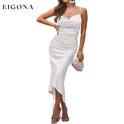 Women's Satin Spaghetti Strap Dress __stock:200 casual dresses clothes dresses refund_fee:1200