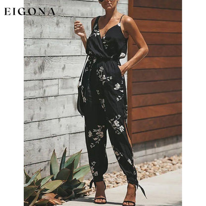 Women's Sexy Casual Daily V Neck Jumpsuit Black White __stock:200 casual dresses clothes dresses refund_fee:1200