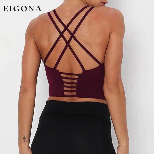 Women's Shock Resistant Sports Bra Burgundy __stock:200 lingerie refund_fee:800 show-color-swatches