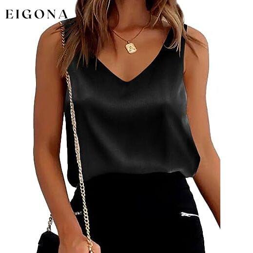 Womens Silk Satin Tank Tops Black __stock:200 clothes refund_fee:1200 tops