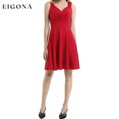 Women's Sleeveless Wrap V-Neck A-line Bridesmaid Cocktail Party Dress __stock:200 casual dresses clothes dresses refund_fee:1200