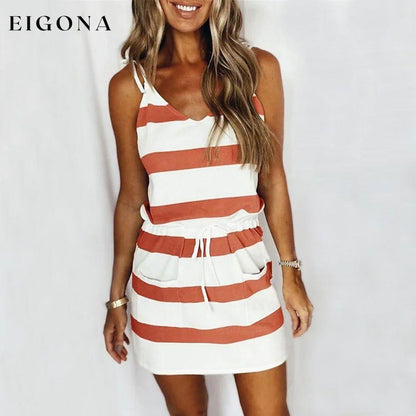 Women's Strap Mini Summer Dress Orange __stock:200 casual dresses clothes dresses refund_fee:1200 show-color-swatches