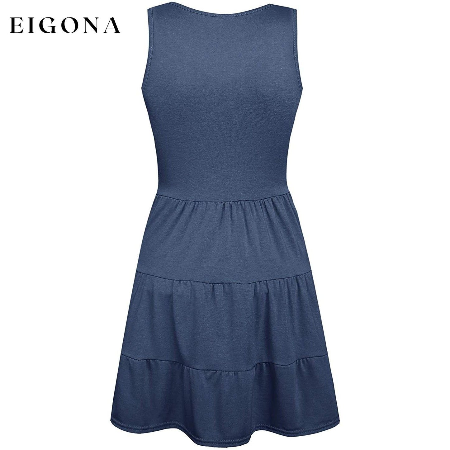 Women's Summer Sleeveless V Neck Dress __stock:200 casual dresses clothes dresses refund_fee:1200