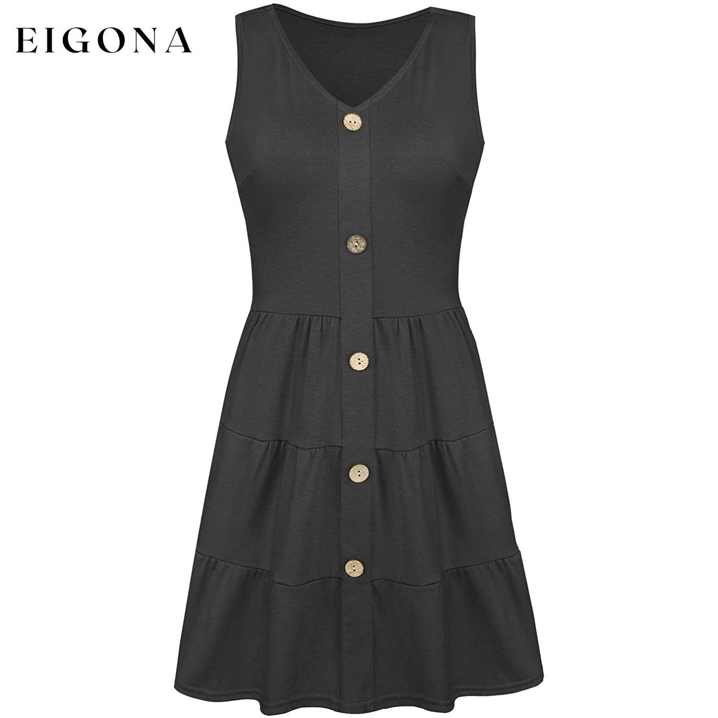 Women's Summer Sleeveless V Neck Dress __stock:200 casual dresses clothes dresses refund_fee:1200