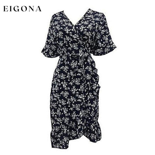 Women's Summer V-Neck Short Wrap Dress __stock:200 casual dresses clothes dresses refund_fee:1200