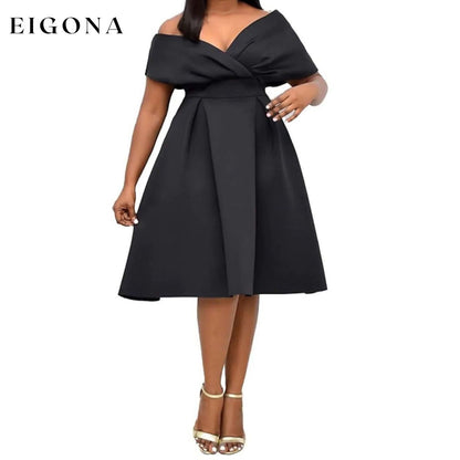 Women's V-Neck Elegant A-Line Dress __stock:200 casual dresses clothes dresses refund_fee:1200 show-color-swatches